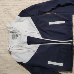 Windbreaker Jacket Size M Blue and White
